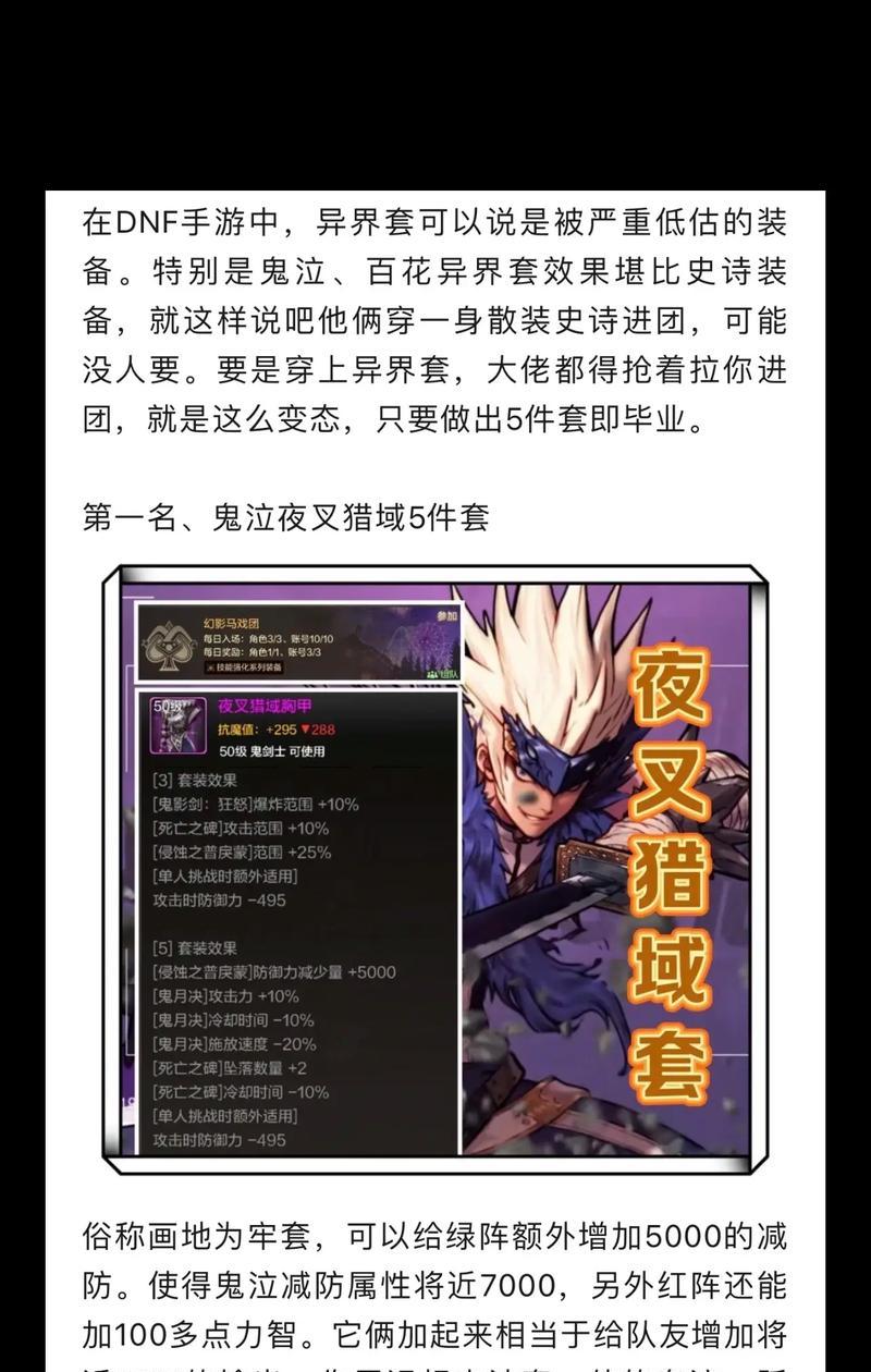 dnf买什么套好？购买装备套件的建议是什么？